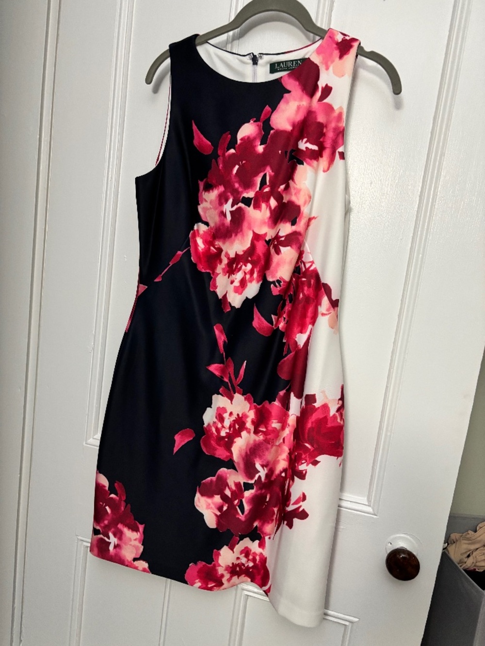 Ralph Lauren floral sleeveless dress black and pink